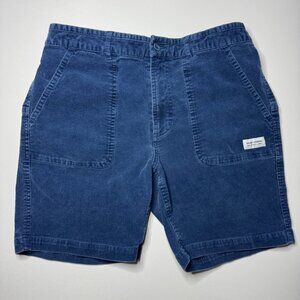 Banks Journal Navy Blue Corduroy Mens Shorts Sz 32 Elastic Waist Cotton Blend